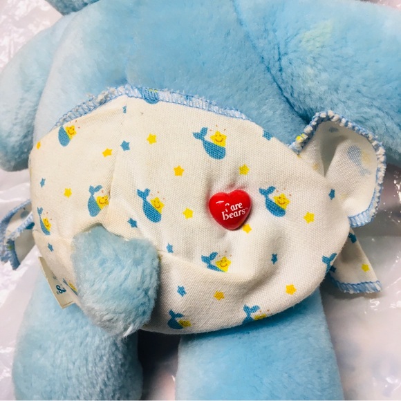 SOLD OUT ———- ORIGINAL CARE BEAR BABY TUGS 11" Blue Plush Kenner RARE Vintage - Picture 5 of 11